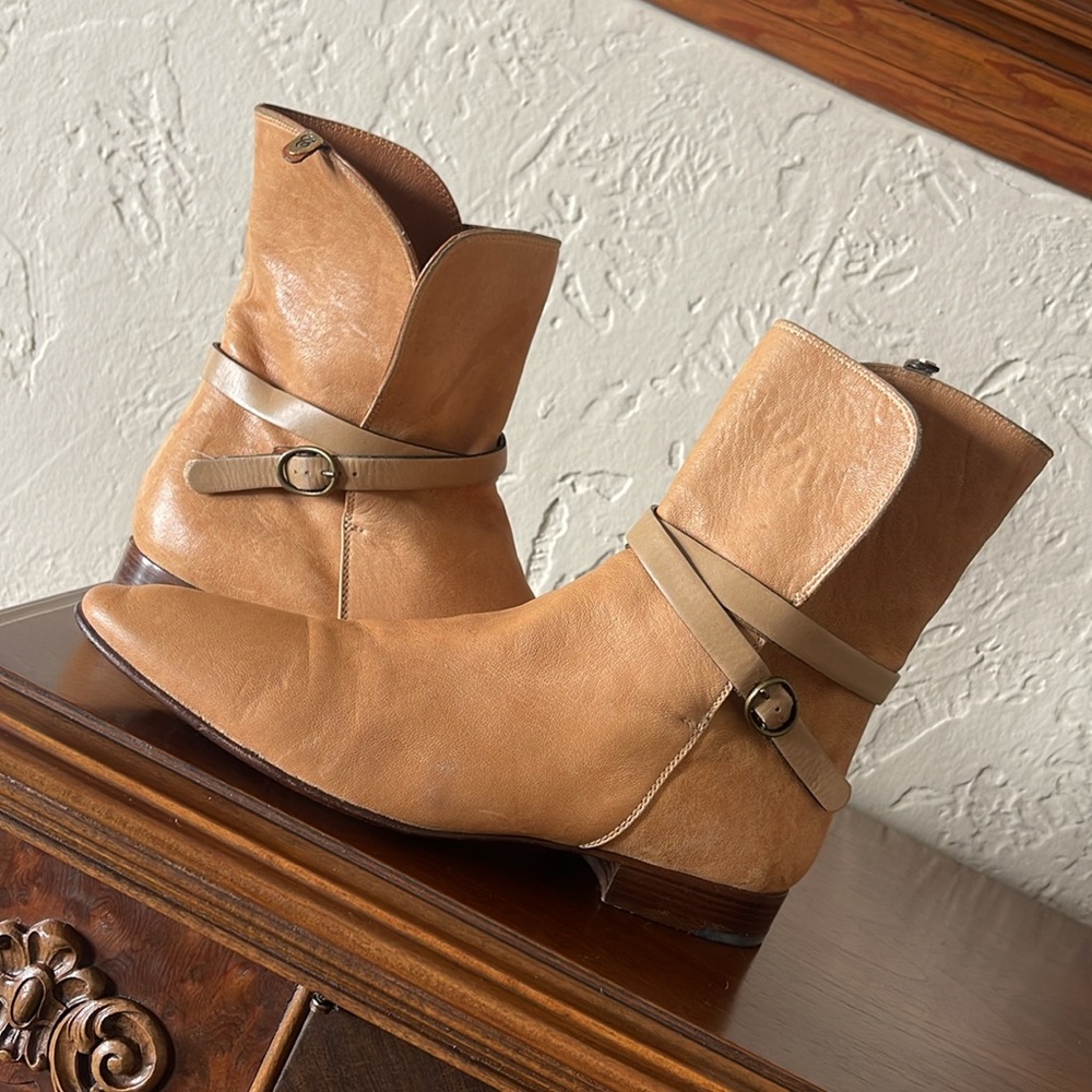 Chloe Leather Ankle Boots Women’s Size 39 1/2 Made In Italy